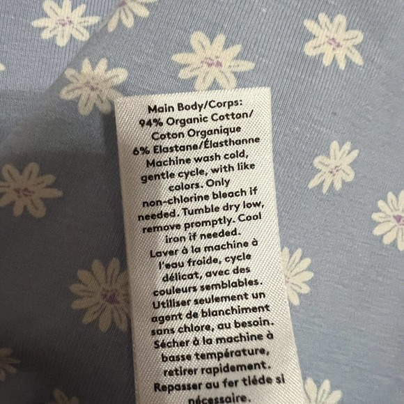 Abound NWT Blue Floral Print Slit Front Mini Straight Skirt Sz XS Organic Cotton - Picture 5 of 5